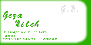 geza milch business card